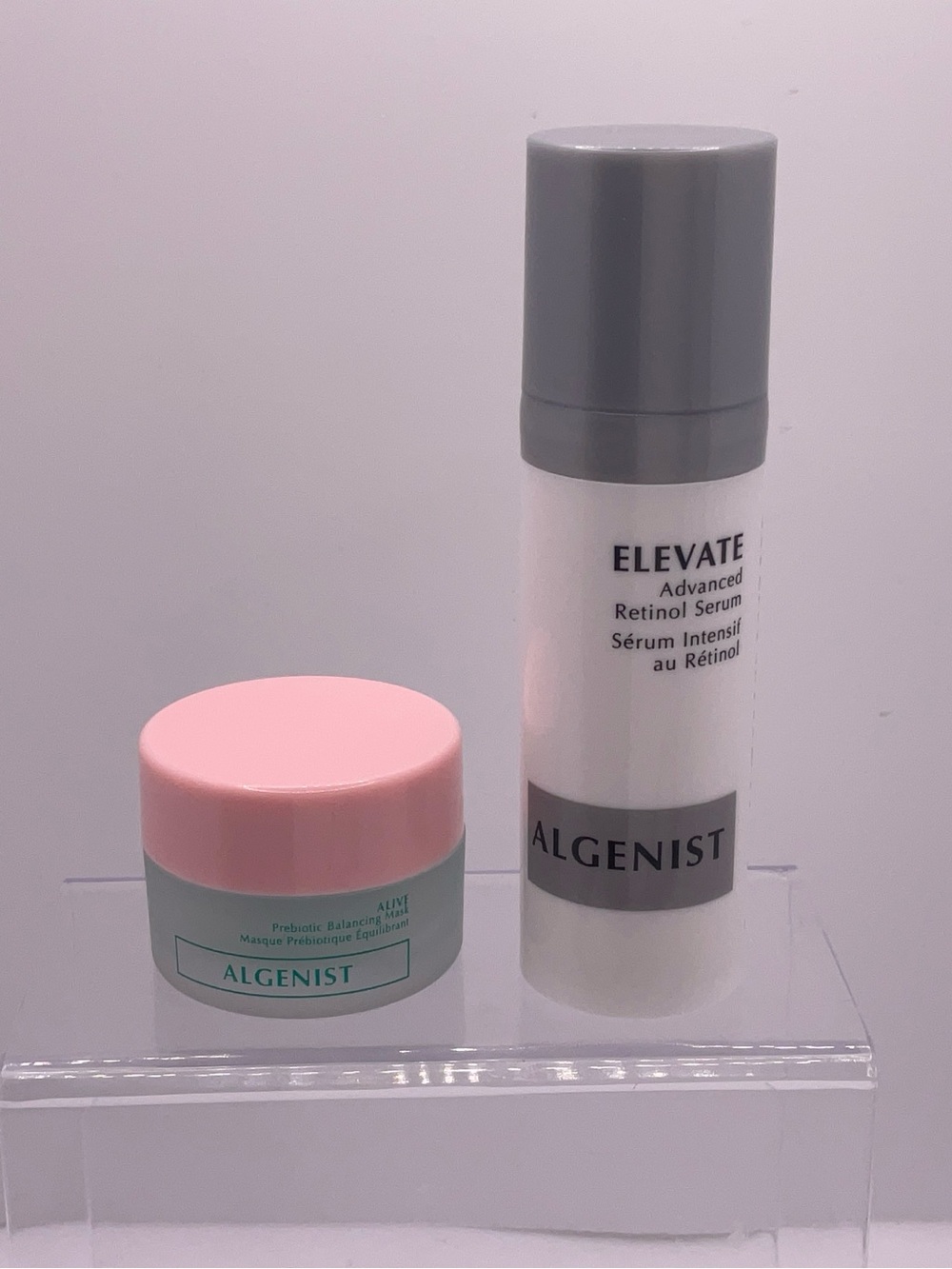Algenist ALIVE Prebiotic Mask + ELEVATE Retinol Serum TRAVEL SIZE MINI Duo Set